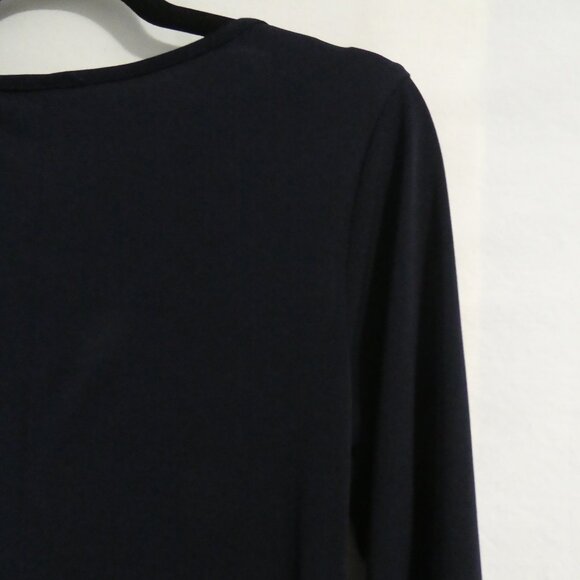 LORI MICHAELS COLLECTION | size 6 | Dark Blue Long Bell Sleeve Dress - Picture 12 of 16